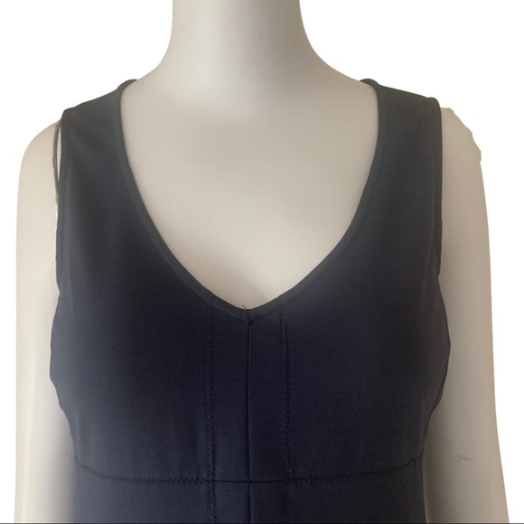 THEORY Kale B V-Neck Sheath Dress Wool Blend Midi Navy Blue Style 7011610R - Picture 11 of 16